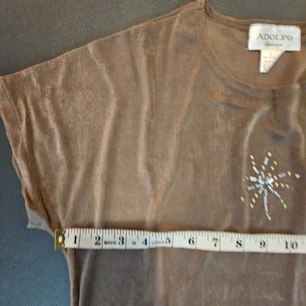 Adolfo Beige Blouse - Picture 2 of 5